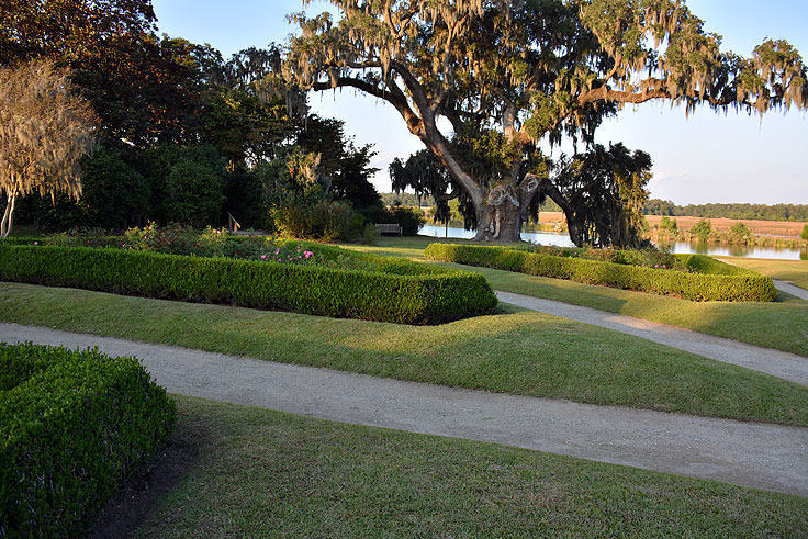 Formal garden at Middleton Place Plantation in Charleston, SC