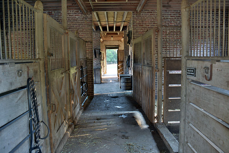 The horse stables at Middleton Place Plantation in Charleston, SC
