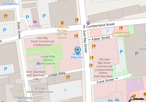 Charming downtown home in heart of Charleston with loft, tranquil courtyard & AC map location