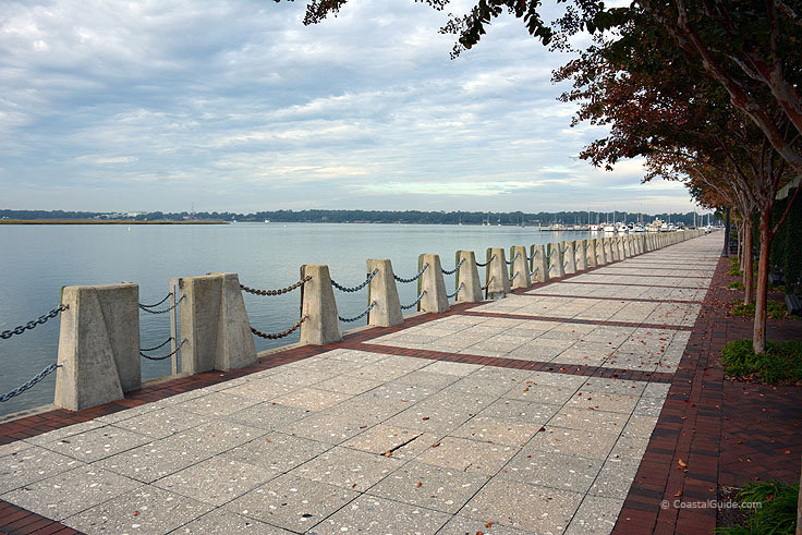 The Beaufort SC waterfront boardwalk