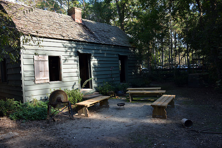 A grinding stone at Magnolia Plantation in Charleston, SC